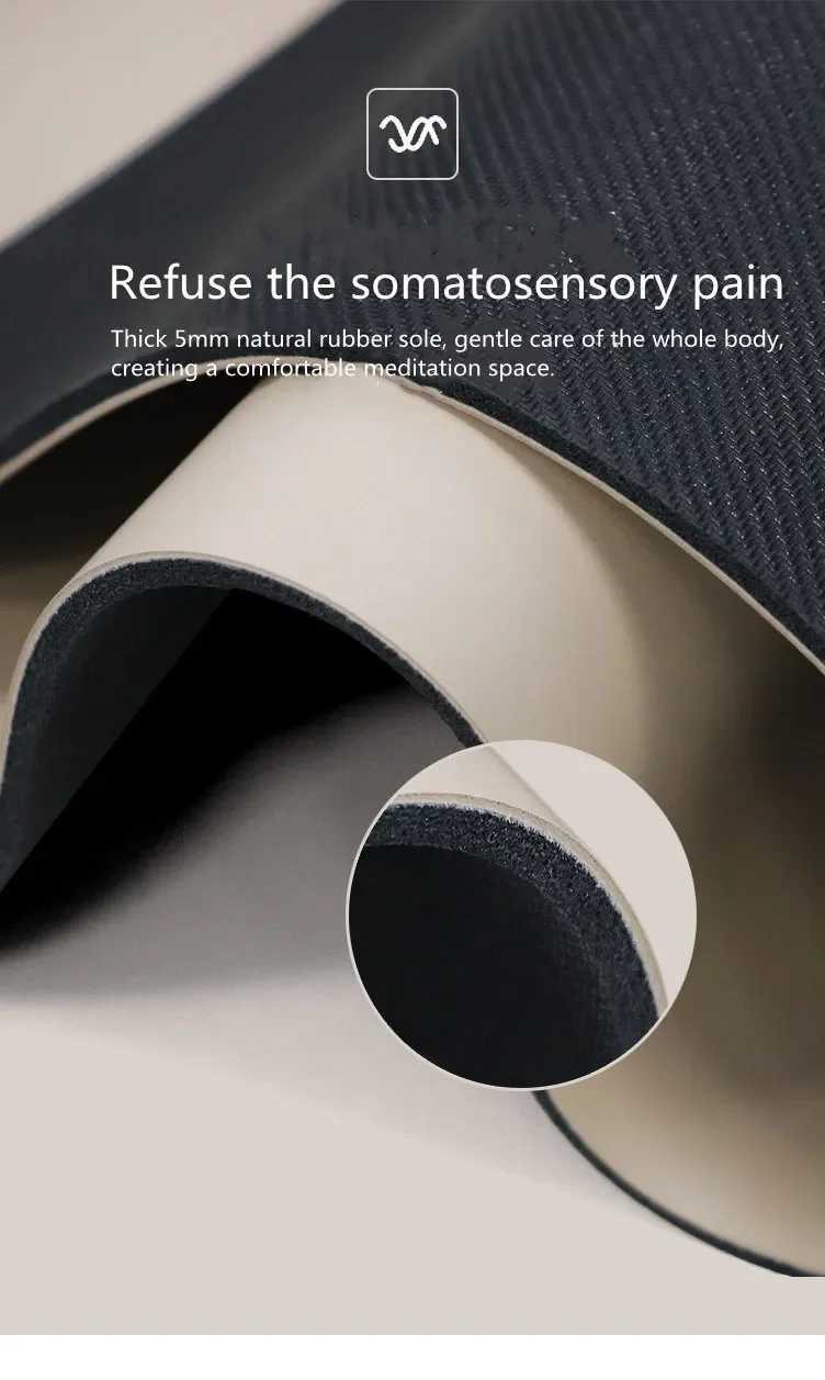 Lezyan Natural Rubber PU Yoga Mat Shock-absorbing Non-slip Sweat-absorbent Fitness Meditation Exercise Gymnastics Gym Workout M260312