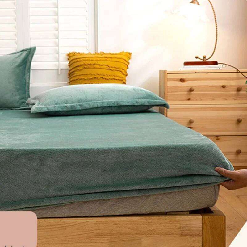Ultra-thick Flannel Fleece King Size for Winter Warm Flocked Queen Duvet Cover Set Single Double Plush Bedding Sets H260312