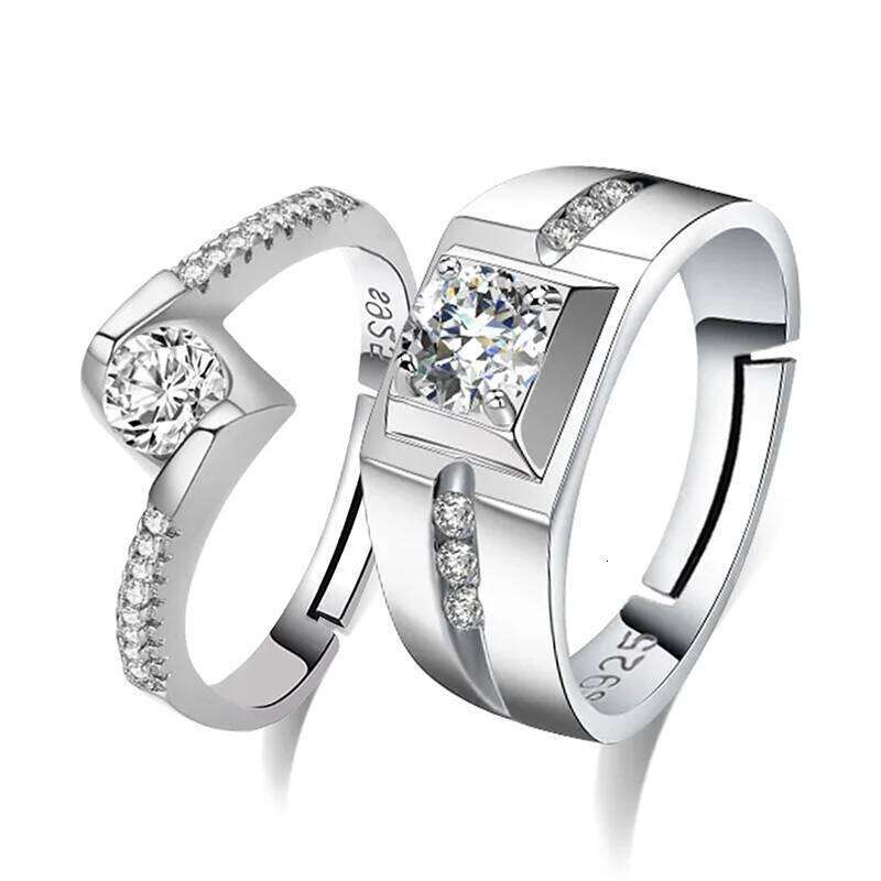Real 925 Stelring Silver New Man's Couple Jewelry Fashion Crystal Zircon Ring For Woman XY0392 W260311