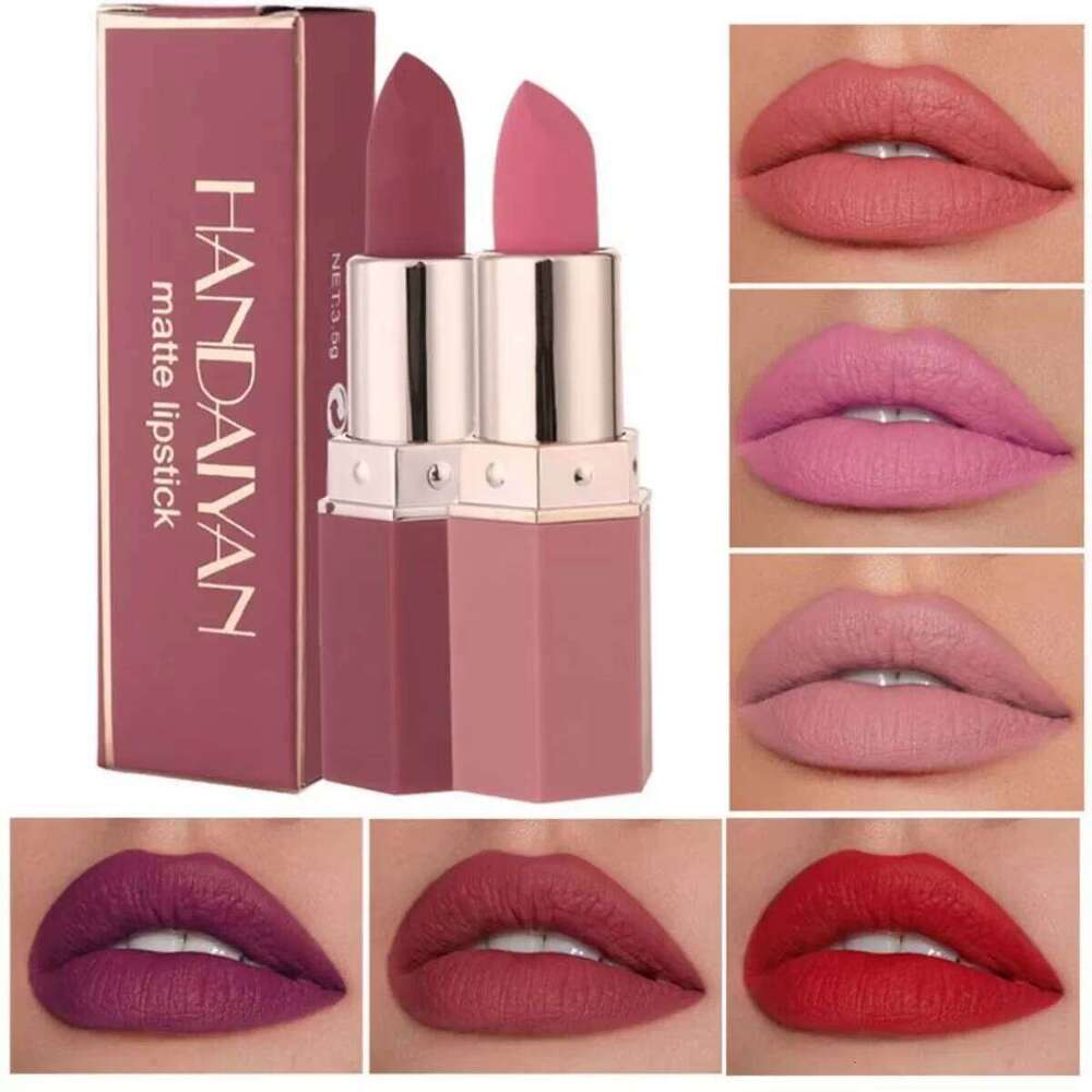 6 Colors Sexy Matte Lipstick Waterproof Long Lasting Color Rendering Non-stick Velvet Lips Liner Pencil Woman Makeup Cosmetics W260311