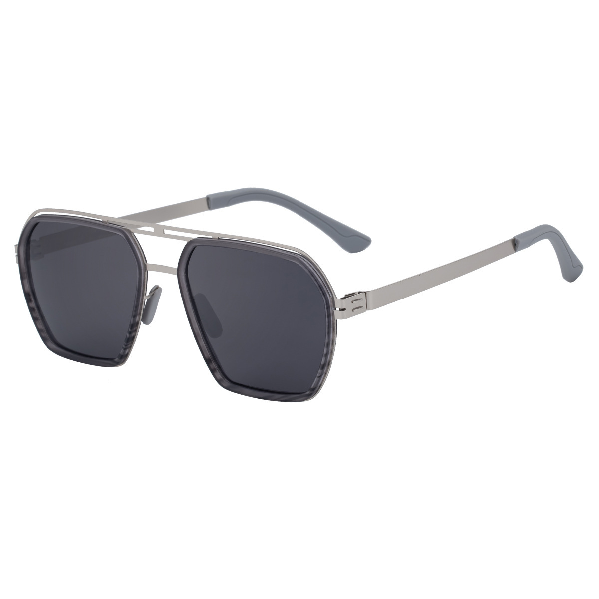 Polarized Fishing, 2026 New Fashion Square Sunglasses, Retro Double Beam Stainless Steel Frame Sunglasses for Men