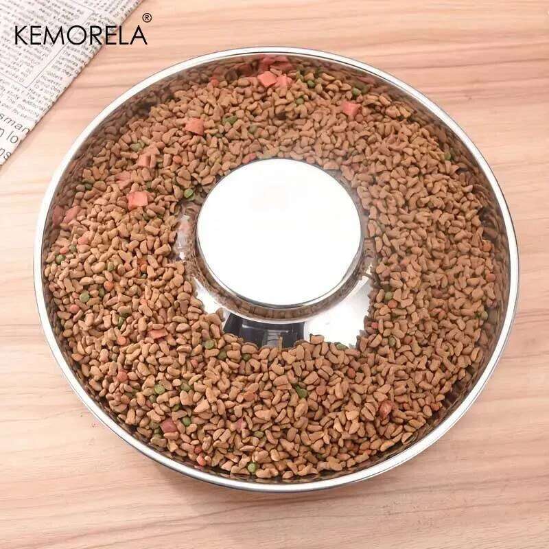 1PC Stainless Steel Dog Slow Puppy Litter Food Feeding Dish Weaning Pets Feeder Bowl and Water 26Y0312