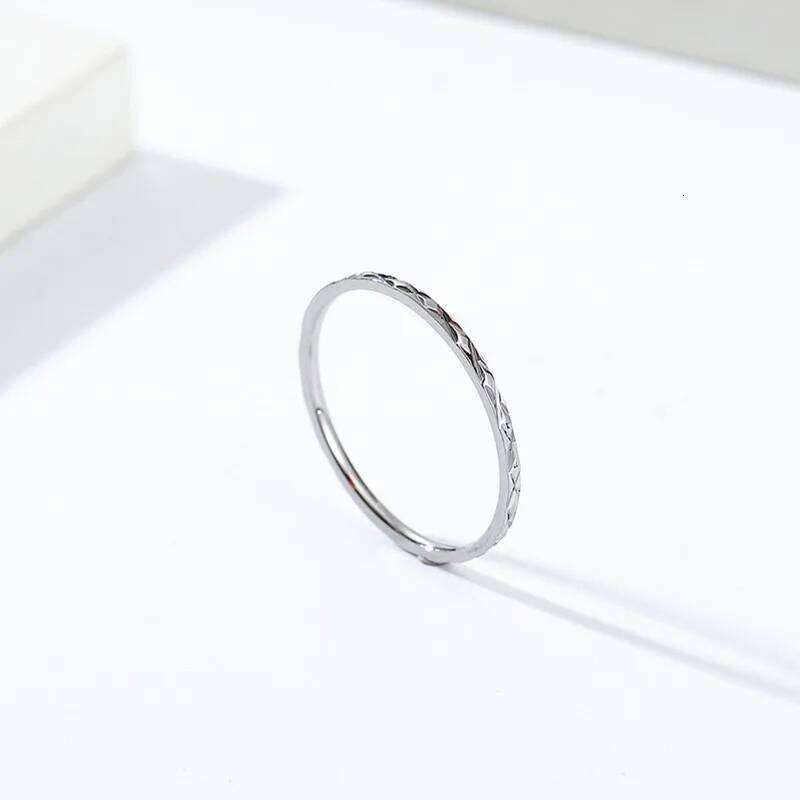 1mm Thin Stackable Stainless Steel Faceted Knuckle Midi Ring for Women Girl Size 3-10 H260312