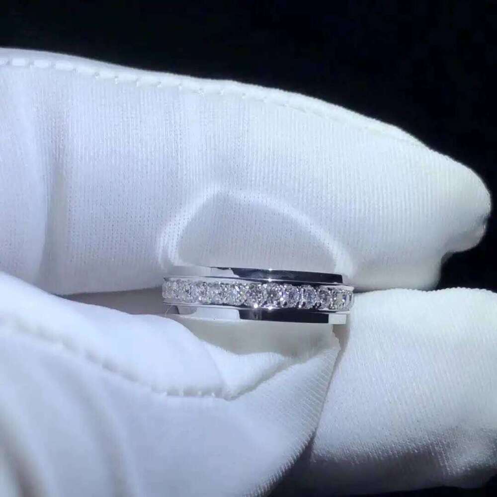 Buyee 925 Sterling Silver Couples White Zircon Finger Ring for Women Men Fashion Classic Wedding Fine Jewelry Circle W260311