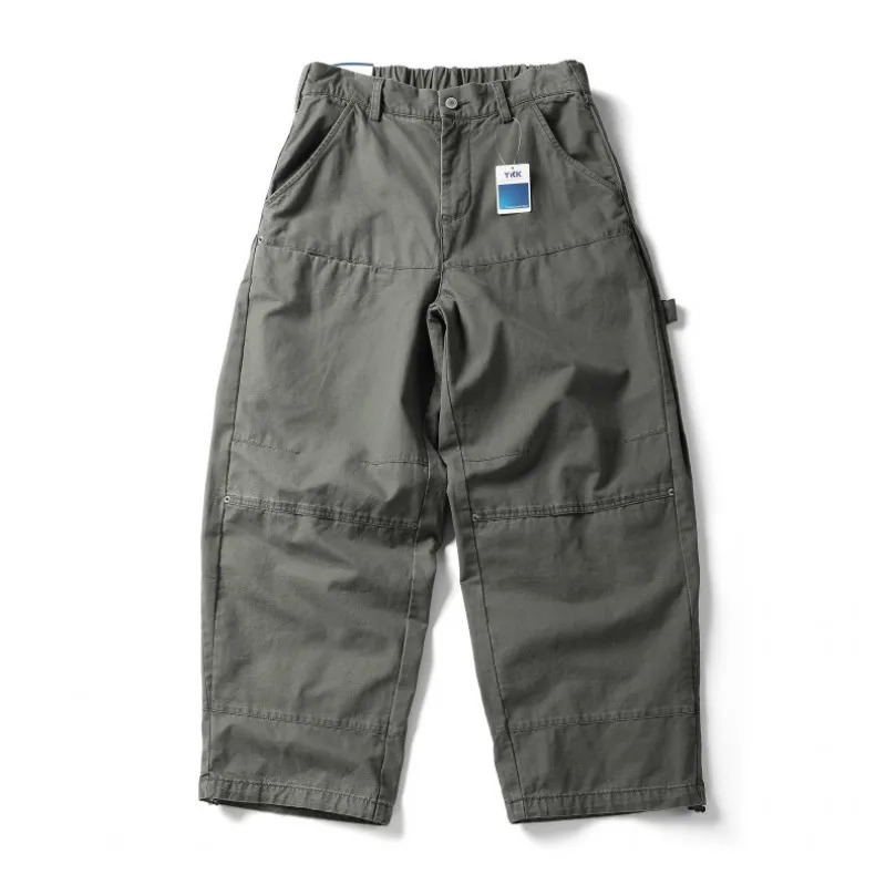 Washed Cotton Cargo Pant Men Japan Street Wear Fashion Cityboy Loose Casual Wide Leg Baggy Pants Boyfriend Amikaji Trousers 260310