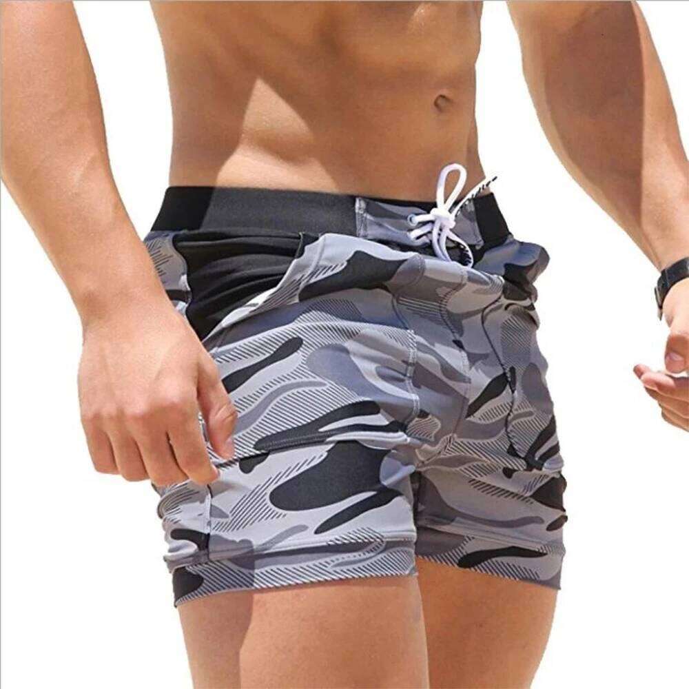 Summer Men's Swimwear Shorts Brand Beachwear Sexy Swim Trunks Men Swimsuit Low Waist Breathable Beach Wear Surf Z260312