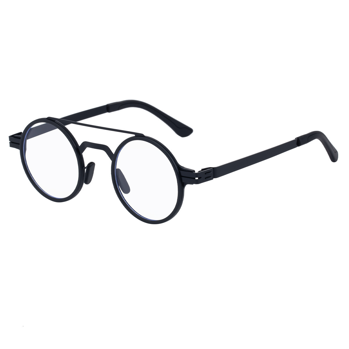 Polarized 2026 Fashion Sunglasses for Men New Round Retro Stainless Steel Frame Double Bridge Sun Protection Glasses