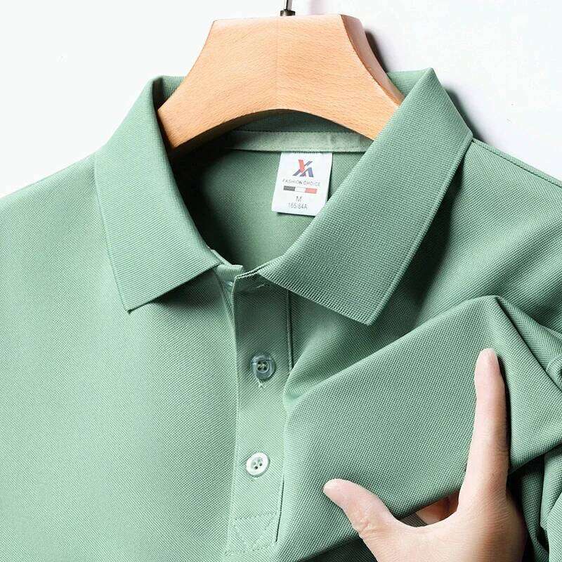 Men's Fashion Solid Short Sleeved Polo Shirt Summer Breathable Comfortable Top 26H0312