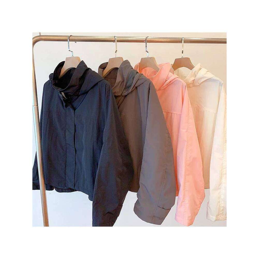 Mumaroho Autumn Winter Windbreaker Windproof Solid Long Sleeve Outdoor Sport Hooded Thin Coat Jacket For Women MAKOUFEI
