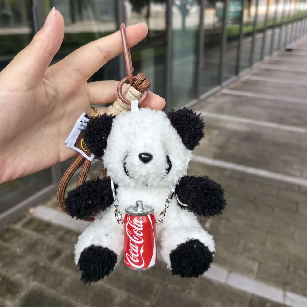 Super Cool Glasses Panda Pendant Versatile Cute Pilot Doll Internet Celebrity Hot Plush Bear Keychain Toy
