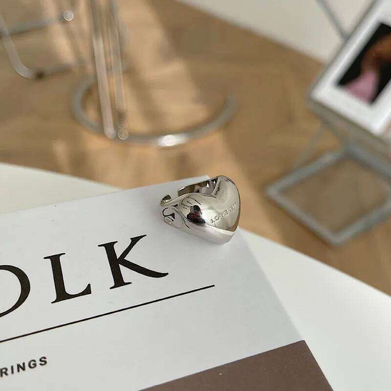 FOXANRY Silver Color Rings for Women Accessories New Trendy Elegant Simple Smooth Heart Party Jewelry Birthday Gifts H260312