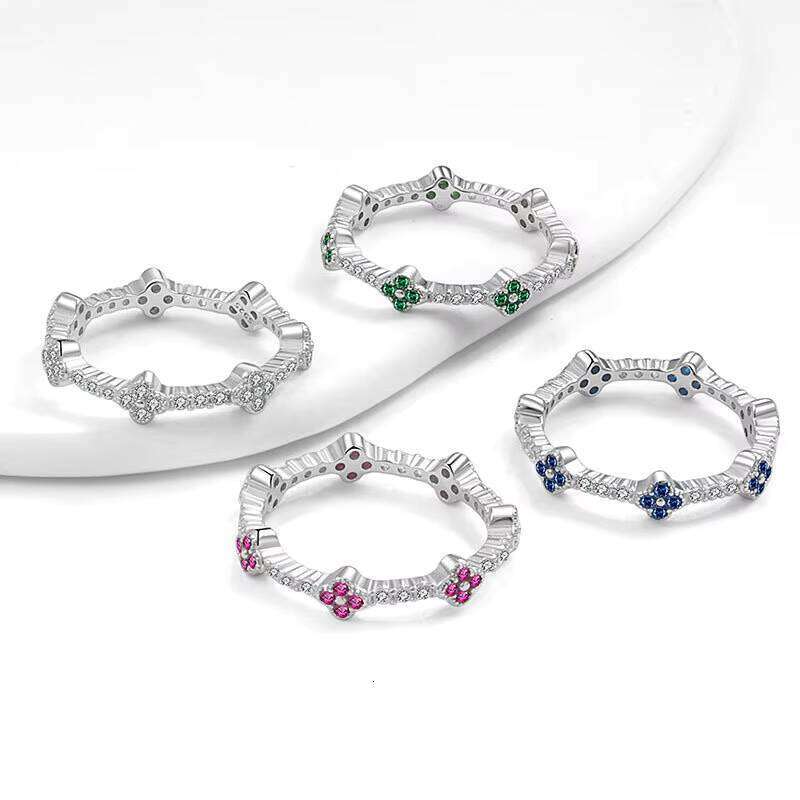 Sier Four-leaf Three-leaf Clover moissanite Bracelet Women Premium Jewelry Gift for Girlfriend