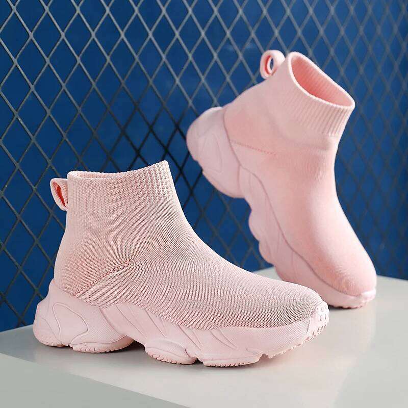 Kid Sneakers Fashion Knit Luxury Designer High Top Children Comfortable Casual Running Sports Tennis Shoes Boy Girls H260312