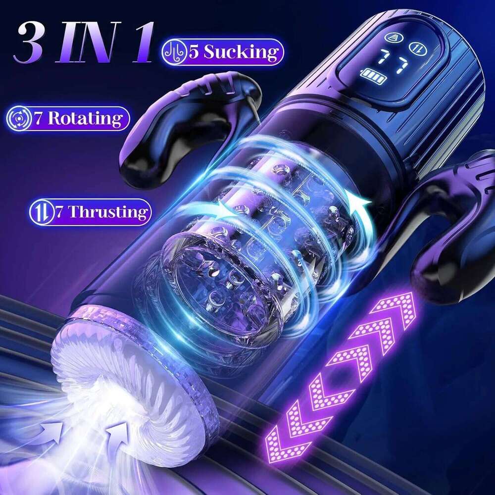 High Speed Automatic Thrusting Piston Stroker Masturbator Telescopic Vagina Blowjob Masturbation Machine Sex Toys for Men 18 Z260312