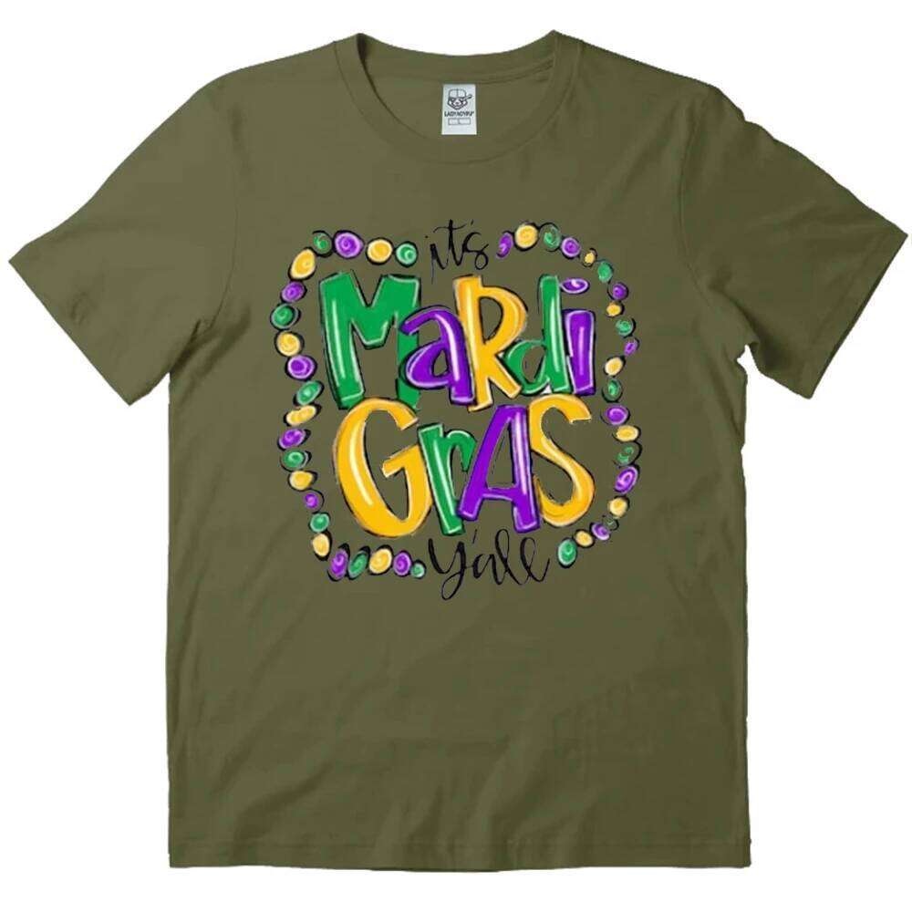 It's Y'all - Adult Mardi Gras New Orleans Tees Graphic T Shirt NOLA Clothes- Fat Tuesday Tops Z260312