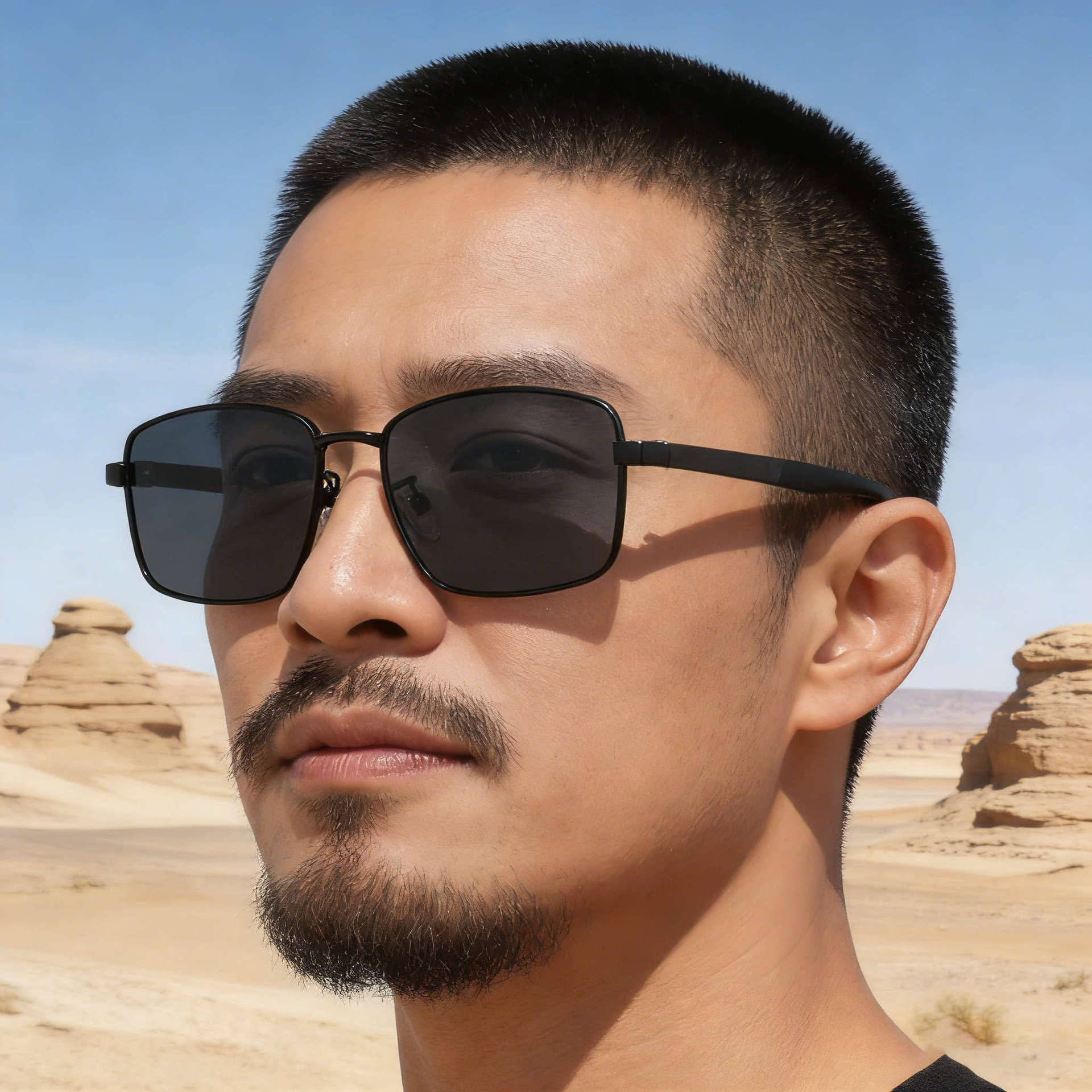 2026 New European American Fashion Square Small Frame Polarized Sunglasses Simple and Stylish Sun Protection Glasses for Men,