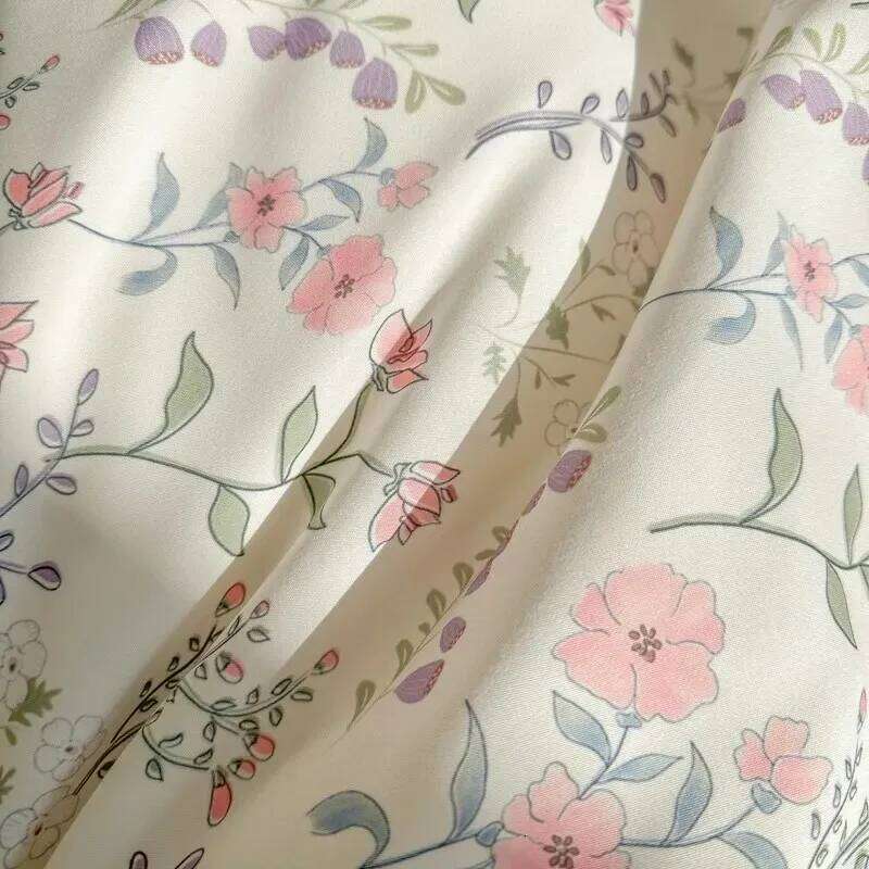 Romantic Elegant Bedding Set Soft Chic Floral Blossom Print Duvet Cover Skin Friendly Bed Sheet Pillowcases 4Pcs Twin Queen King H260312