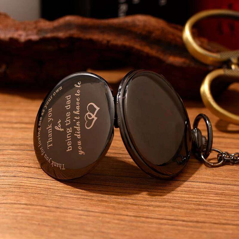 DAD Design Birthday Gift Quartz Watch For Men Vintage Pendant Fob Chain Pocket Clock