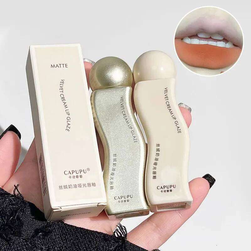 Cream velvet matte does not fade long-lasting low saturation day touch glaze lip mud lipstick W260311