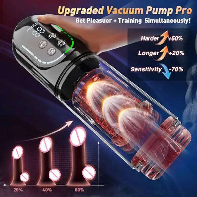 Automatic Thrusting Rotation Male Masturbator Sucking Licking LCD Vacuum Penis Pump Water SPA Real Pocket Pussy Sex Toys for Men Z260311