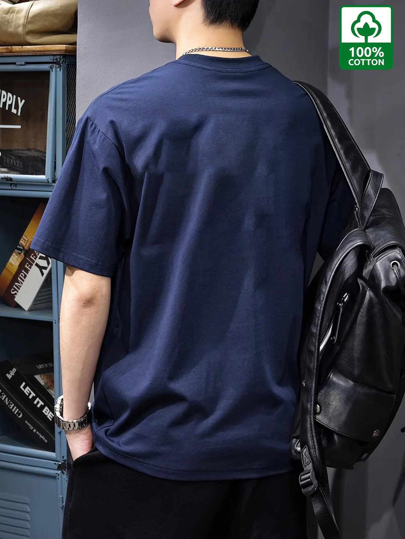 100 Cotton Printed Mens Tshirt Simple and Comfortable Casual 260228