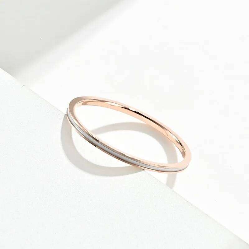 1mm Thin Stackable Ring White/Black/Red Enamel Stainless Steel Wedding Band for Women Girl Size 3-10 H260312