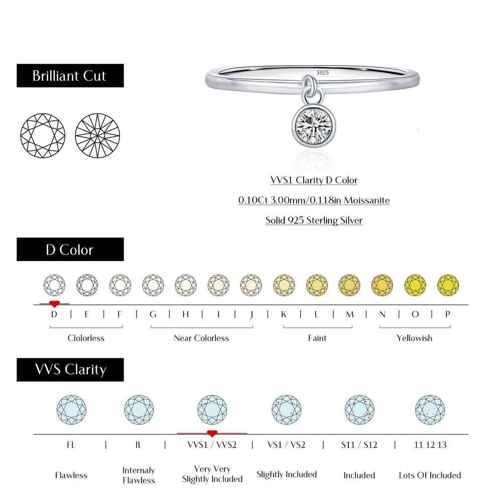 MODIAN D Color Round Moissanite Ring 925 Sterling Silver Small Charms Sparkling Finger Rings For Women Wedding Jewelry Gift H260312
