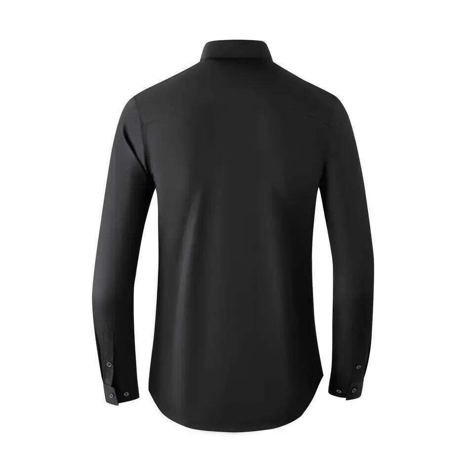 Handmade Beaded For Men Long Sleeve Business Social Dress Shirt High-Quality Cotton Casual Star Stage Performance Costume
