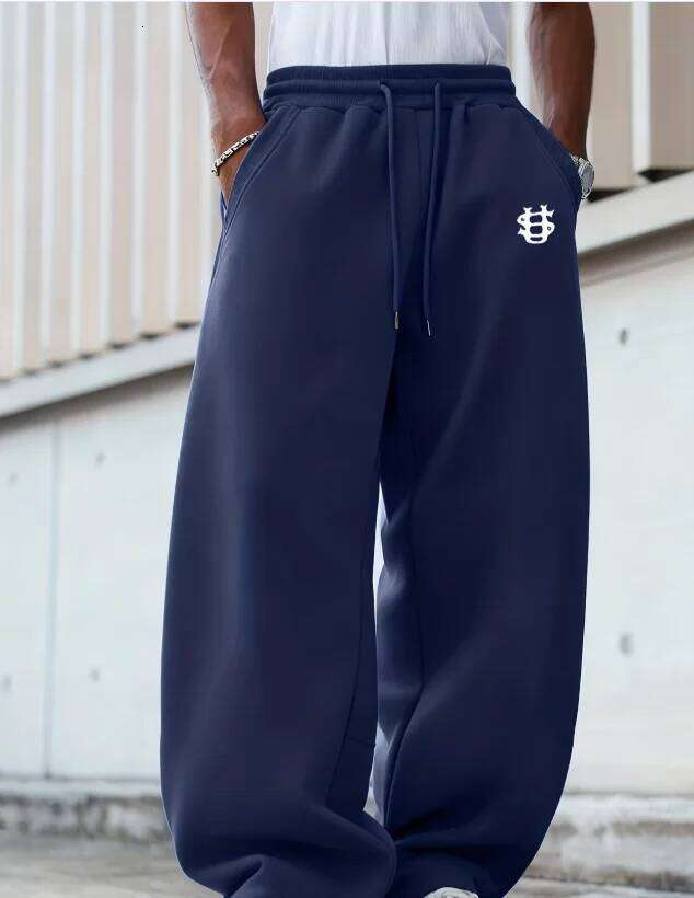 American Knife Street Printed Wide-leg US Dollar Logo Sports Long Pants, Cool and Trendy Autumn Men's Gifts
