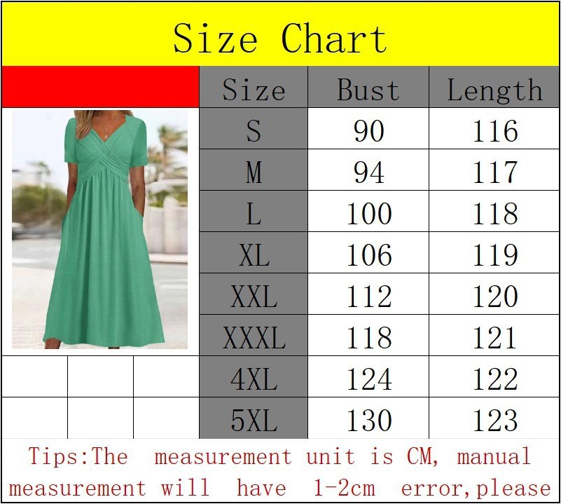 Basic & Casual Dresses 2026 Summer Solid Color Dress Fashionable And Casual V-neck Short Sleeved Mid To Long Length Dress Women's Clothing