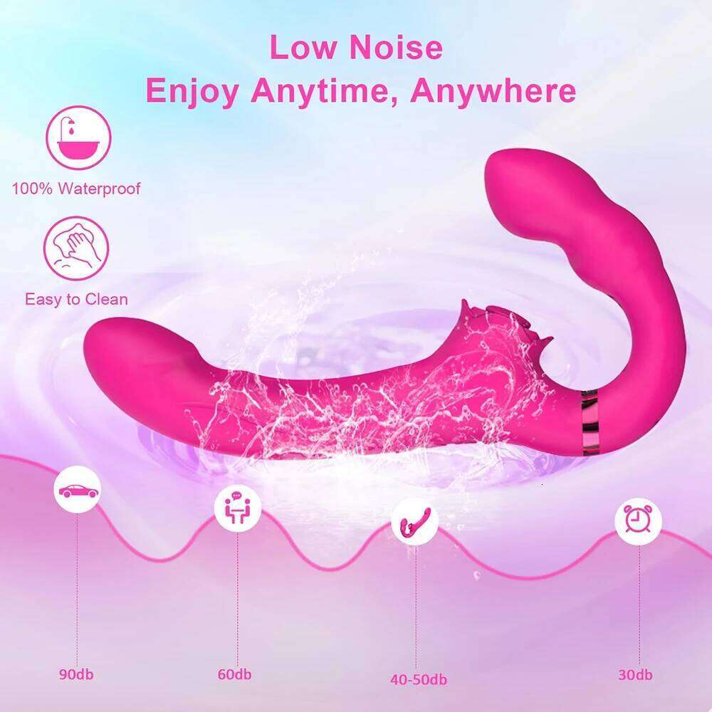 Remote Control Double Ended Dildo Vibrator 5 Flapping 10 Vibrating Vagina G Spot Stimulator Lesbian Sex Toys for Woman Couples Z260311