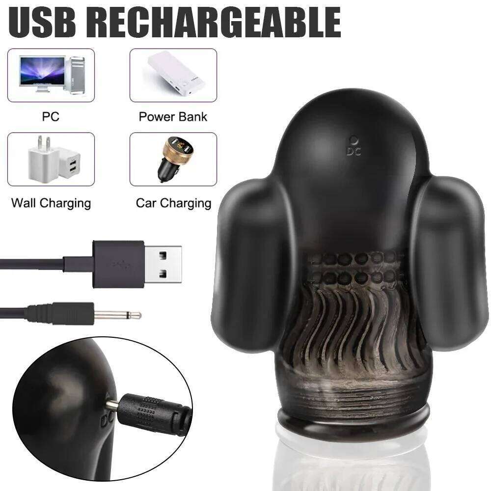Glans Sucking Vibrator Remote Control Cock Enlarger Pump Delay Lasting Trainer, Fake Vagina Masturbator Male Pleasure Enhancer Z260312