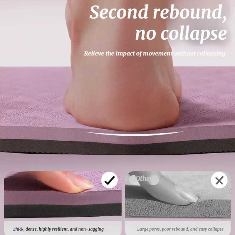 Double layer yoga mat thickened anti slip skipping rope mat widened fitness mat household outdoor yoga mat and auxiliary prod M260312