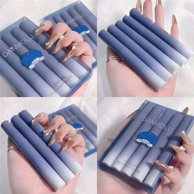5 Colors/kits Matte Lipstick Set Long Lasting Waterproof Non-Stick Cup Glaze Not Easy To Fade Cute Lip Tint Cosmetic Makeup W260311