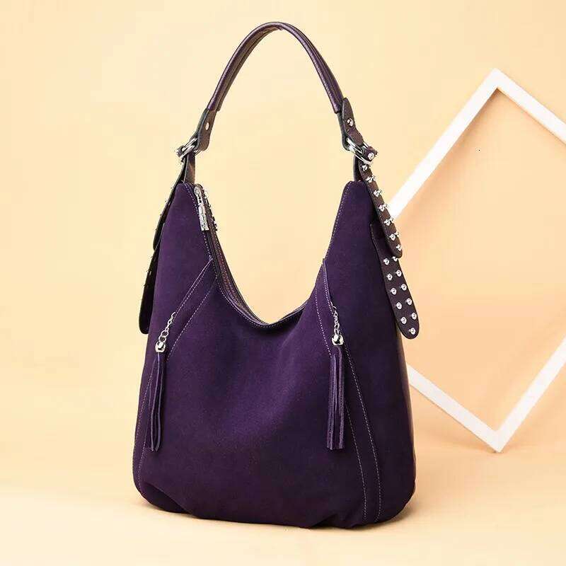 High Quality Soft Genuine Suede Women Tote Bags Large Capacity Female Shoulder Crossbody Bag Luxury Handbags Purses A Main XIU LAI SI