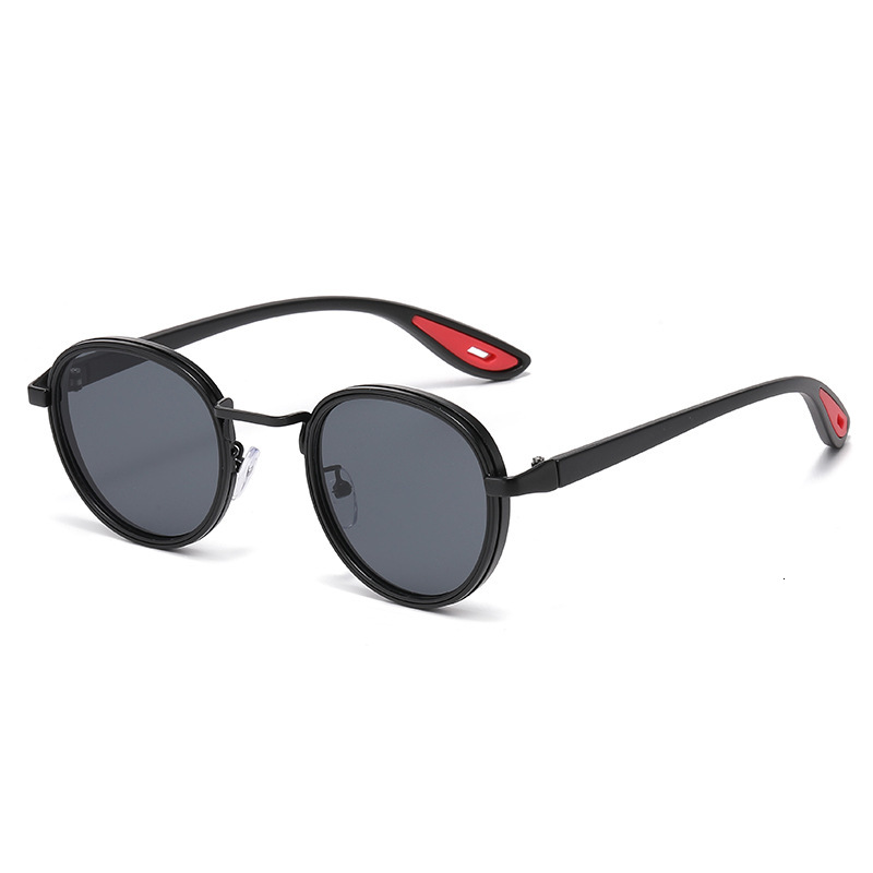 Hot-selling Women with High-end Fashion Metal Round Frame Sunglasses for Men, Unique Street Style UV Protection Glasses