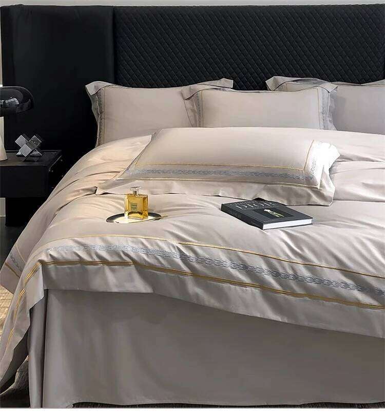 200s Long-Staple Four-Piece Set Pure 100% Cotton Bed Sheet Quilt Cover European-Style High-End Household H260312