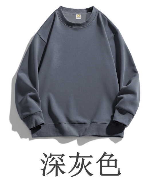 420g Silver Fox Fleece Thickened Oversized Crew Neck Sweatshirt For Men Style Loose Designer Hoodie Fit Drop Shoulder Solid Color Couple's Sweats