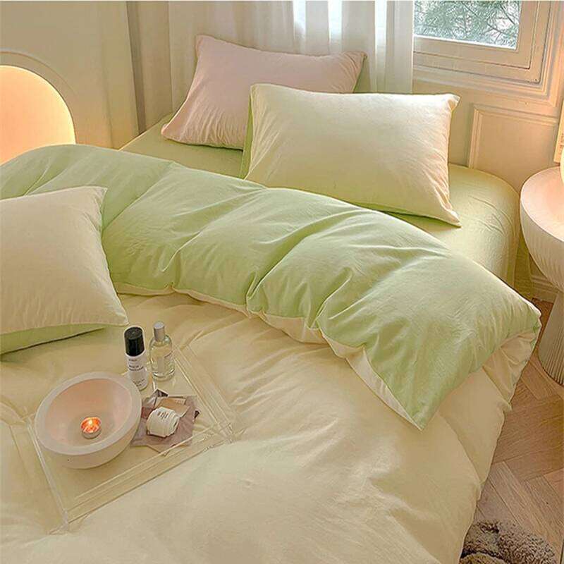 Four piece of 100% pure cotton down double layer skin friendly duvet cover set, comfortable pillowcase set H260312