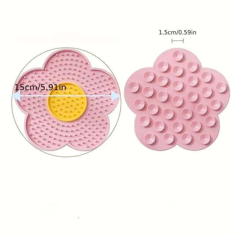 Supplies Cat Pad Sun Flower Shape Silicone Dog Licking Plate Cute Pet slow licking mat 26Y0312