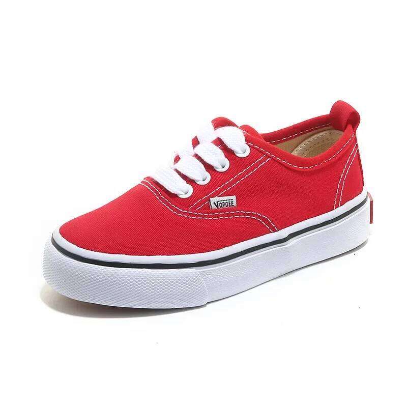 Children's Canvas Solid Color Leopard Chessboard Pattern Kids Fashion Sewing Thread Lace Up Non Slip Thick Sole Shoes H260312