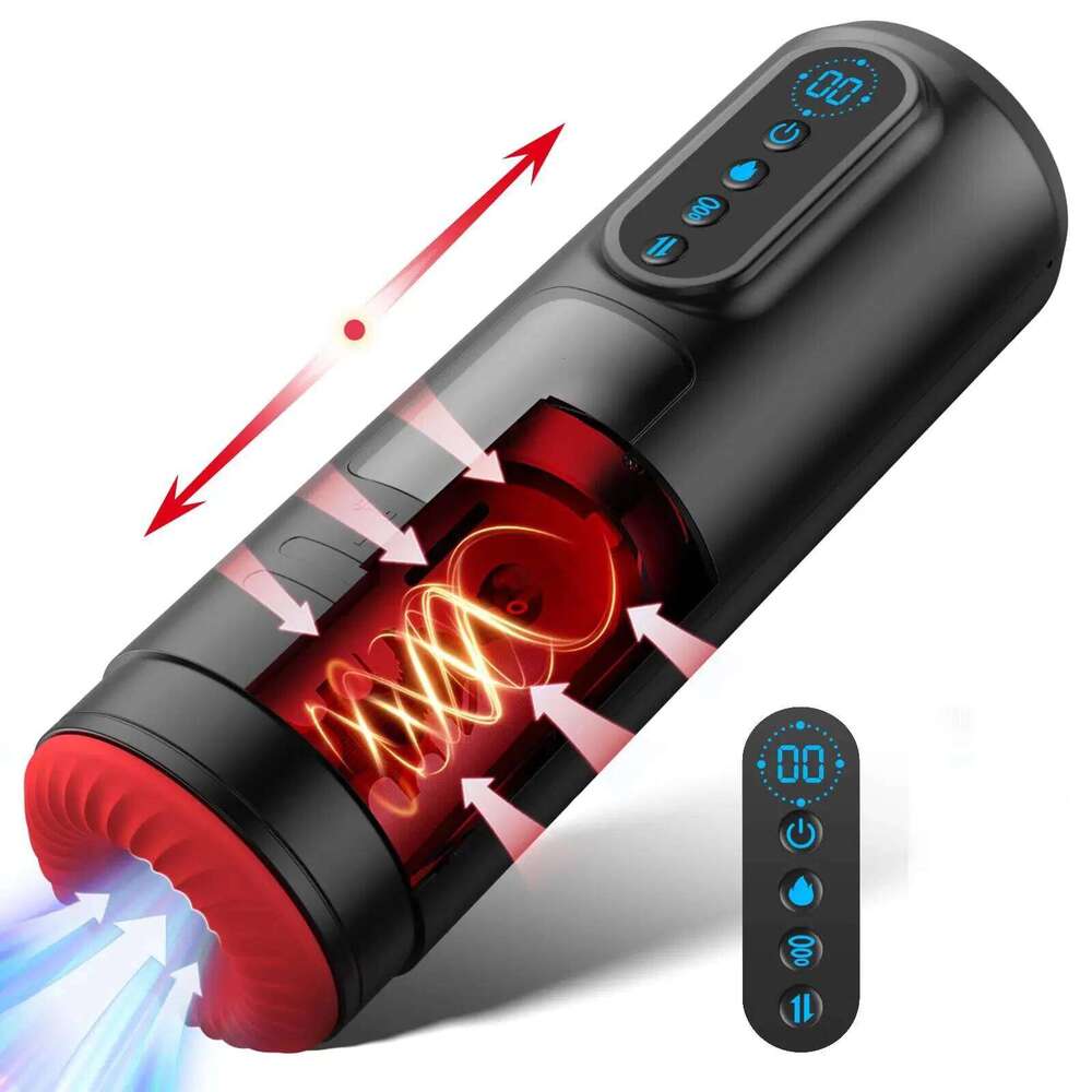 LCD Automatic Sucking Male Masturbator 9 Thrusting Vibration Blowjob Machine Heating Pussy Penis Pump Masturbation Cup Sex Toys Z260311