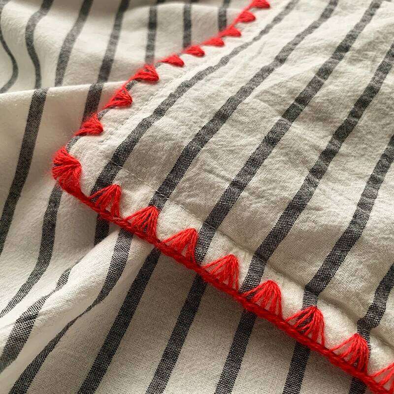 100% Cotton Stripe Bedding Duvet Set with Pillowcase housse de couette Quilt Cover set King Size H260312