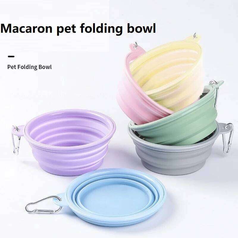 350ML Folding Dish Collapsible Pet Dog Cat Water Bowl Drinking Fountains for Dogs 26Y0312