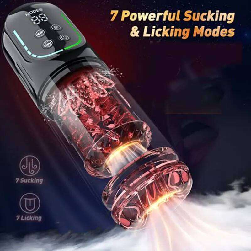 Automatic Thrusting Rotation Male Masturbator Sucking Licking LCD Vacuum Penis Pump Water SPA Real Pocket Pussy Sex Toys for Men Z260311