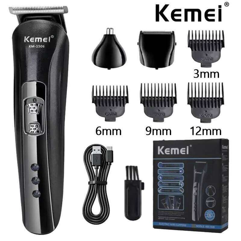 Kemei KM-1506 3 in 1 Shaver USB Charging Hair trimmer Electric Rechargeable Nose Professional Shaving Machine C260312