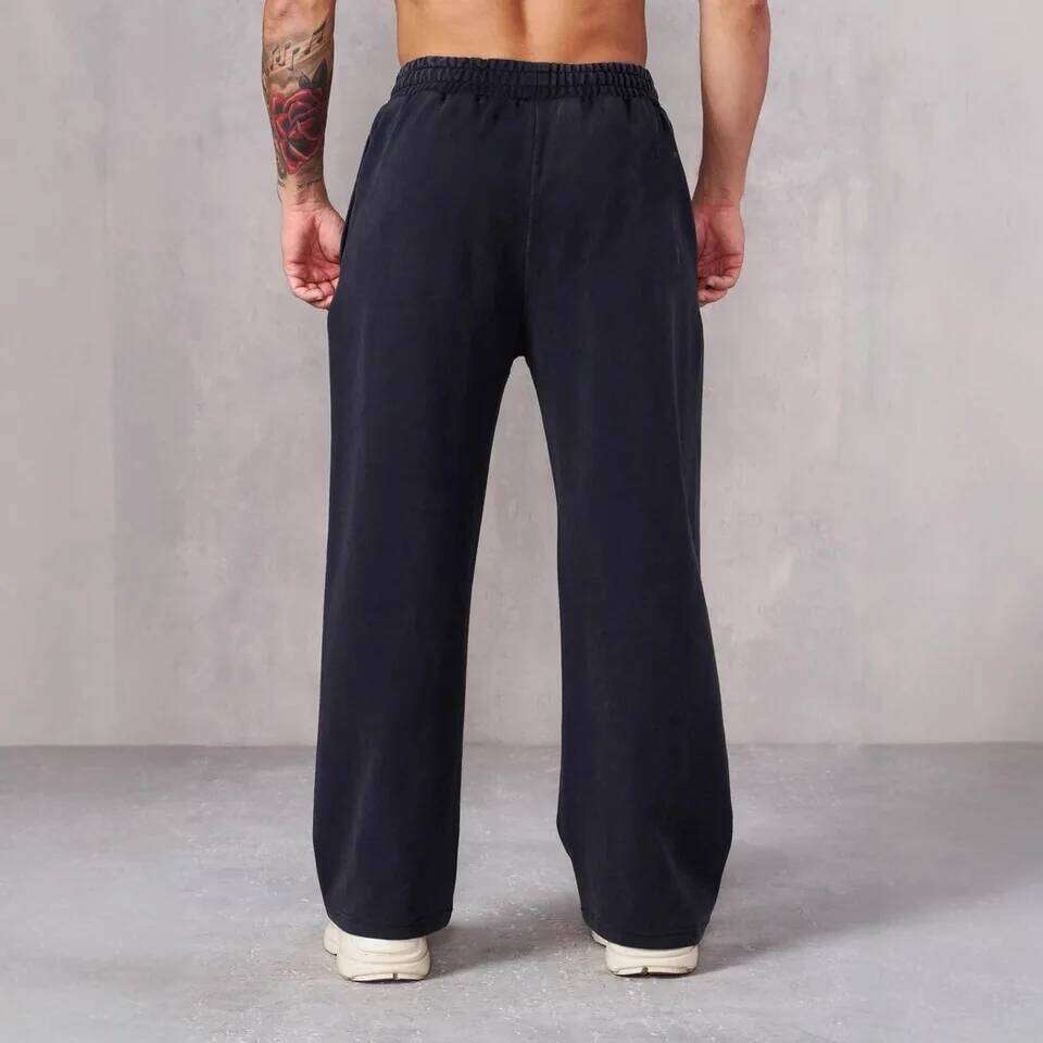 Men's Retro Y2K Straight Leg Pants Loose Fit Joggers Hip Hop Style Casual Sweatpants for Outdoor Gym Activities
