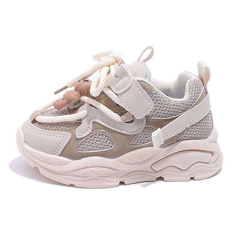New 2025 Kids Mesh Breathable Sneakers Boys Girls Sport Korean Style Cute Bear Toddler Shoes Children's Outdoor Footwear H260312