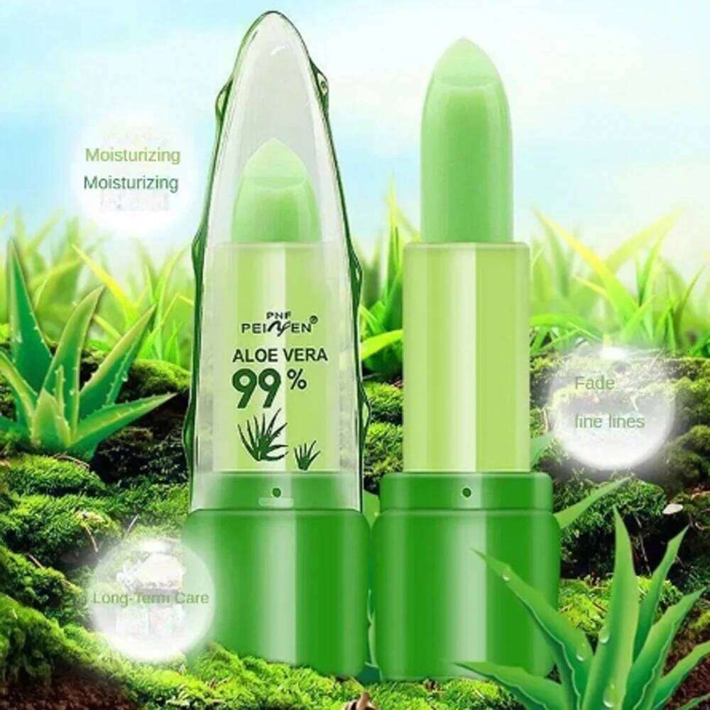 1Pcs Moisture Lip Balm Long-Lasting Natural Aloe Vera Color Mood Changing Long Lasting Moisturizing Lipstick Anti Aging W260311