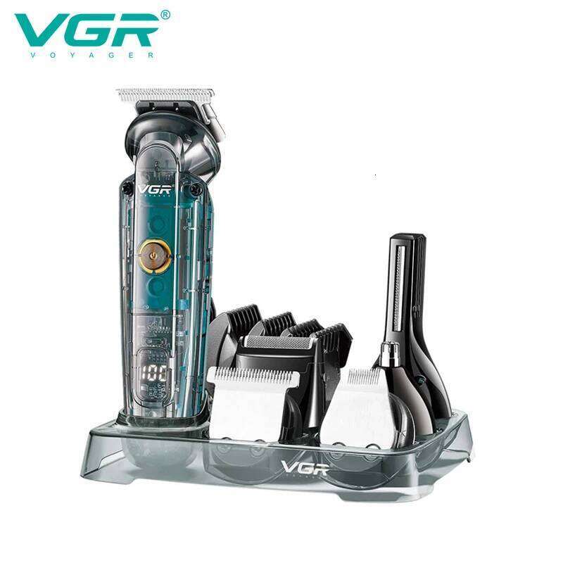 VGR 102 6-in-1 high-end men's clipper professional shaver oil head carving electric pusher nose trimmer hair remover C260312